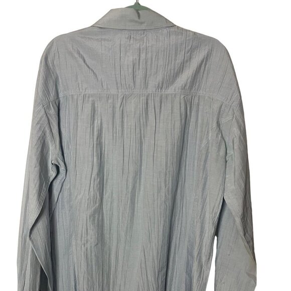 Just Cavalli Mens Shirt Light Blue Size 2XL Vintage Crinkle Textured Button Up - Picture 2 of 12